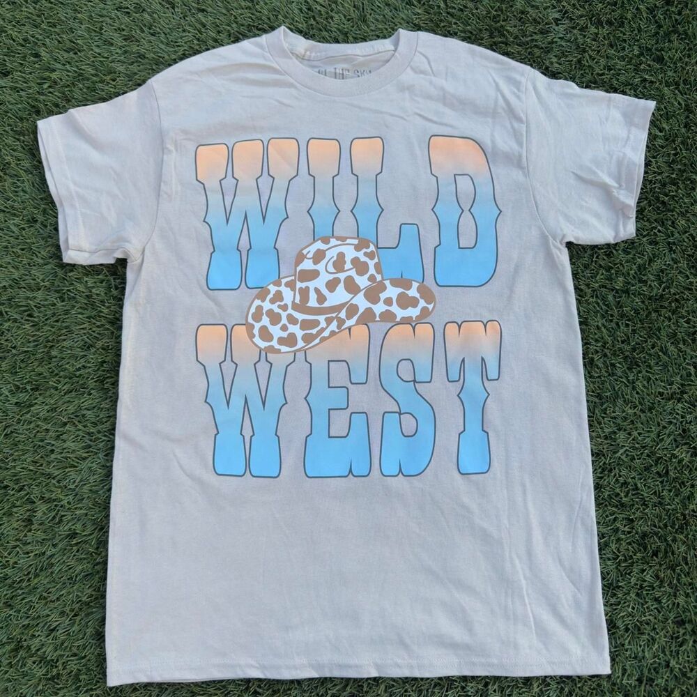 Washed Cream Wild West Graphic T-Shirt